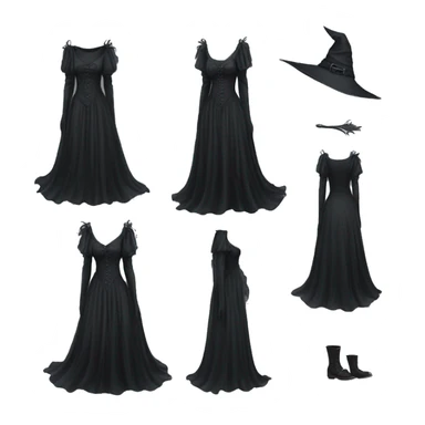 gothic flowy witch dress sticker