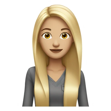 Pretty Blonde with straight hair sticker