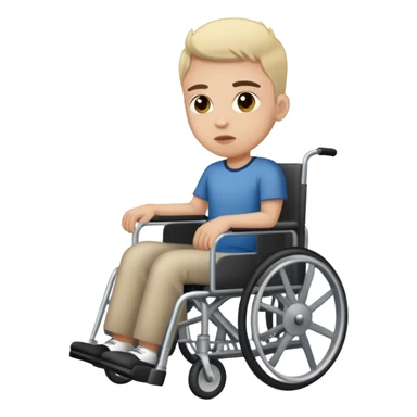 A person with a very bad disability and is in a wheel cuair sticker