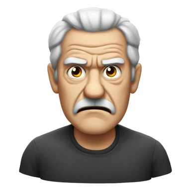 angry old man with big eyebrows and dark hair sticker