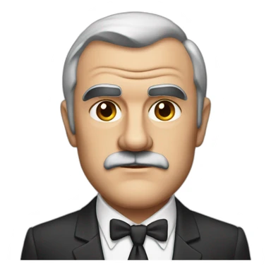 sean connery serious cartoon wearing suit sticker