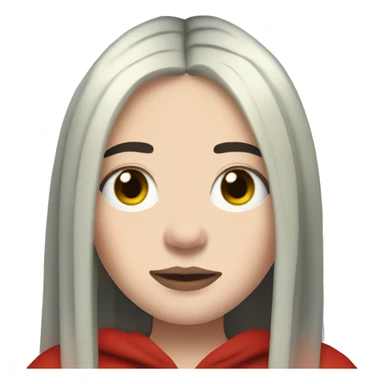 Billie Eilish with red roots sticker