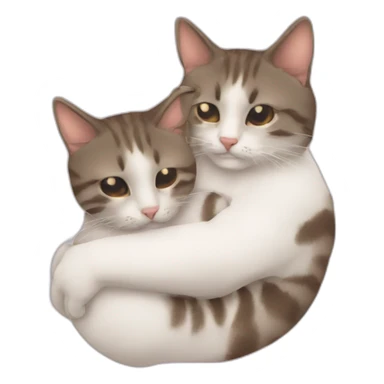 Deux chats qui se font un calin sticker