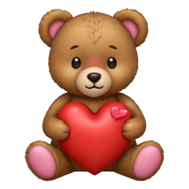 QTeddy bear hold heart sticker
