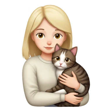 person hugging a cat sticker
