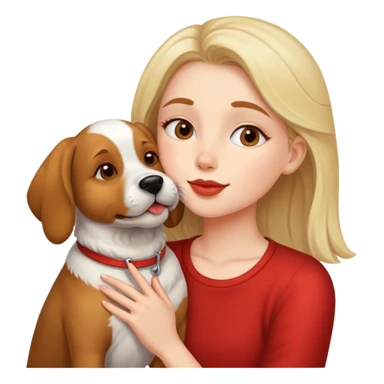 Girl kissing dog sticker