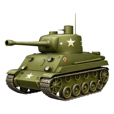 WWII T-34 tank, unmarked sticker