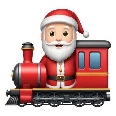 treno com varios vagoes de natal com papai noel  sticker