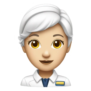 White short hair flight attendant  sticker