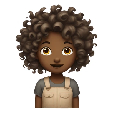 Make a picture of a daughter with a 💩 hairstyle sticker