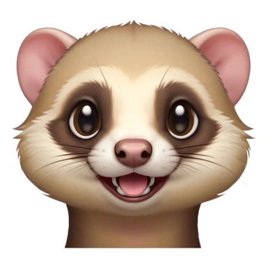 Cinematic Comical sable ferret Portrait Emoji, Head tilted dramatically with an exaggeratedly shocked expression, featuring a slender, wiggly body and a distinct sable ferret head with a pointed snout and small ears, with wide, hilariously expressive eyes full of humorous disbelief, Simplified yet hilariously expressive features, highly detailed, glowing with a slightly sassy natural glow, high shine, dramatic yet playful, stylized with an air of quirky charm, soft glowing outline, capturing the essence of a meme-worthy sable ferret that looks ready to scamper into viral fame! sticker