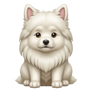 White long-haired dog sitting sticker