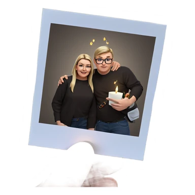 boys with glasses and candles sticker