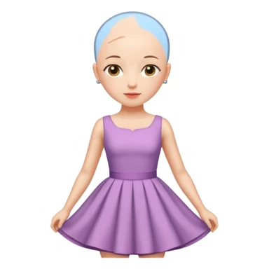 create pretty girl with bald head with pretty dress shot is waist close sticker