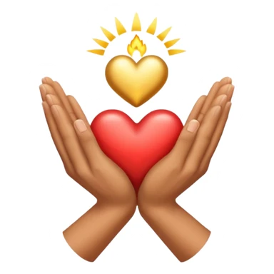 hands folded in prayer, heart of gold sticker