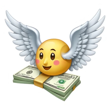 money with wings sticker