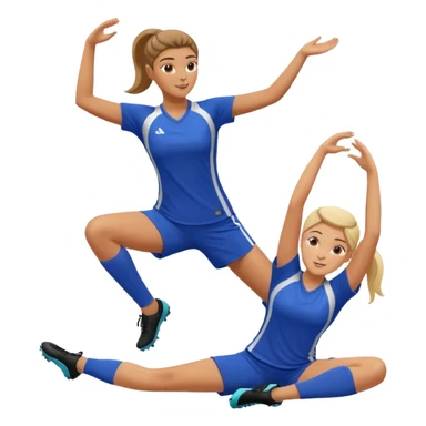 female soccer mentor and mentee stretching before practice sticker