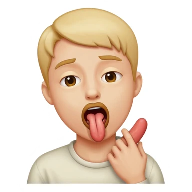 person choking them self with tongue out funny sticker