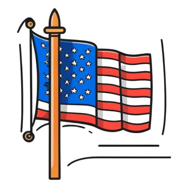 Pop art American flag sticker