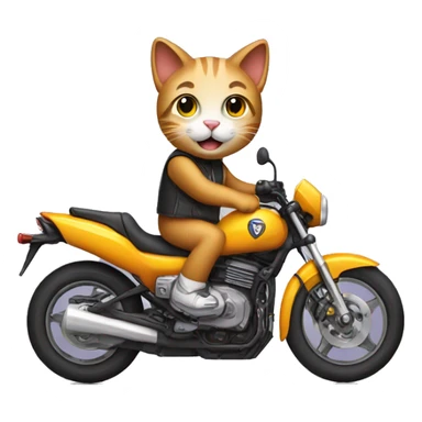 a cat riding a sport motorcycle  sticker