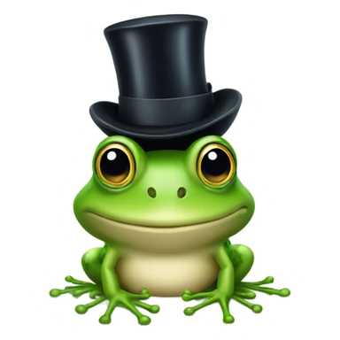 a frog with a top hat sticker