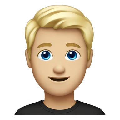 Blond guy with bright blue eyes and black shirt  sticker