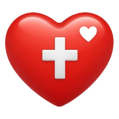 red heart with a white plus on it sticker