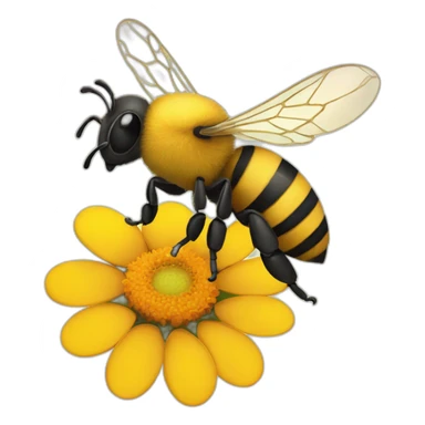 Bee and flower  sticker