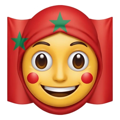 Smiling emoji with Morocco flag sticker