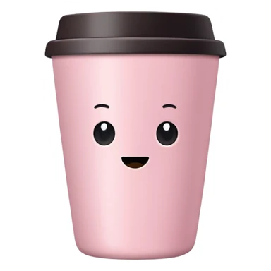 black coffee in a soft pink tumbler sticker