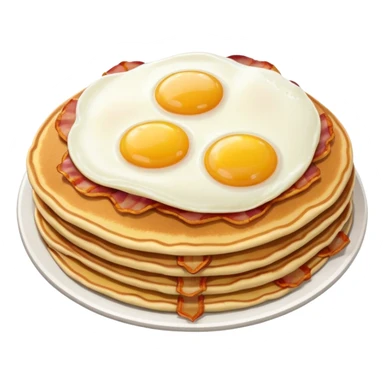 Pancakes and eggs and bacon sticker