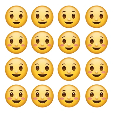 Round face emoji sticker pack with the following emotions: 😁- față radioasă cu ochi zâmbitori sticker