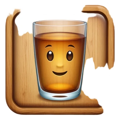 Create me an Emoji of a glass made of wood from the game Sea of Thieves sticker