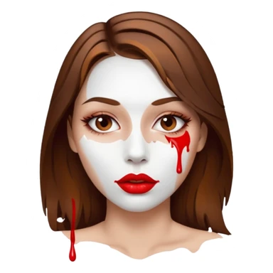 Brown Hair, Woman, white paint drip, face, hot, Sexy, lips sticker
