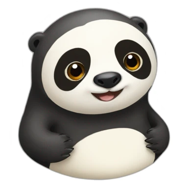Combination of a sloth , panda and penguin  sticker