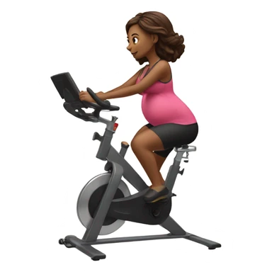 Pregnant girl on spin bike sticker