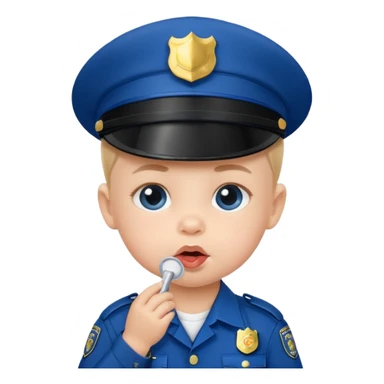 baby police with teat in mouth sticker
