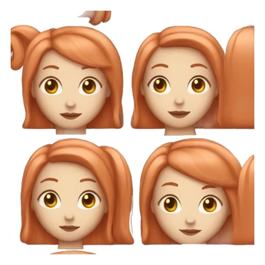 woman with long straight and piller box red hair and white skin sticker