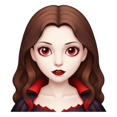 a vampire girl with brown hair sticker