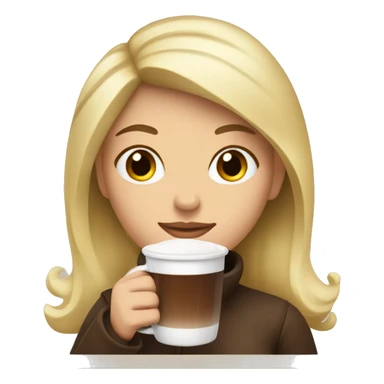 a white and blonde woman holding a glass of hot chocolate sticker