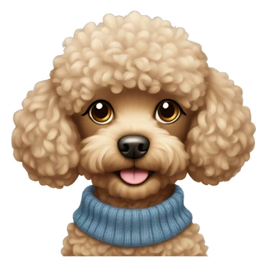 Toy poodle wearing sweater sticker