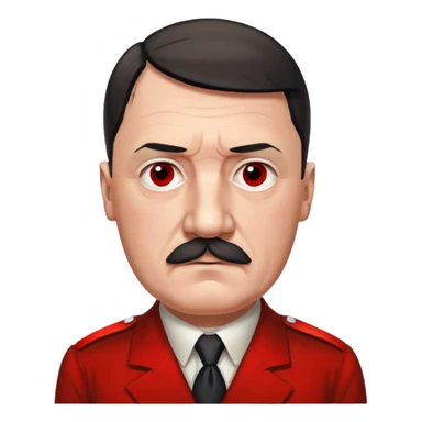 adolf hitler with a square mustache and a red band on his arm sticker