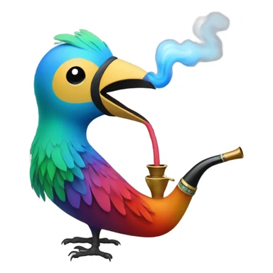 shipe bird smoking shisha sticker