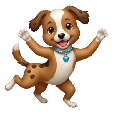 dancing dog with spot sticker