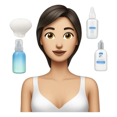 Brunette girl doing skincare  sticker
