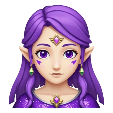glitter purple zelda sticker