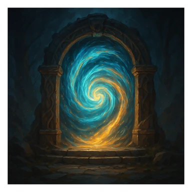 a really cool portal, glowing, swirling energy, fantasy style sticker