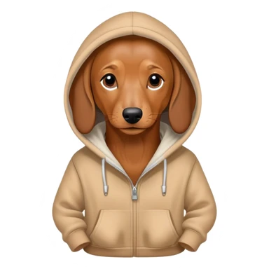 dachshund wearing a hoodie sticker