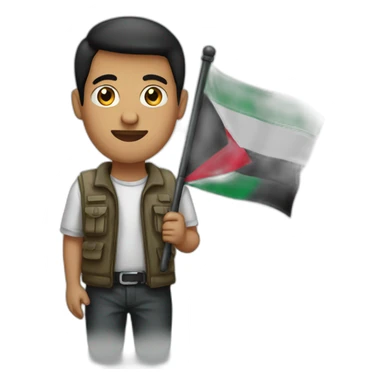 man-holding-palestinian-flag sticker