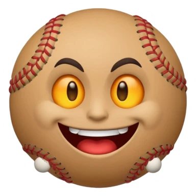 I want a emoji of a emoji with a evil smile throwing a baseball very hard sticker